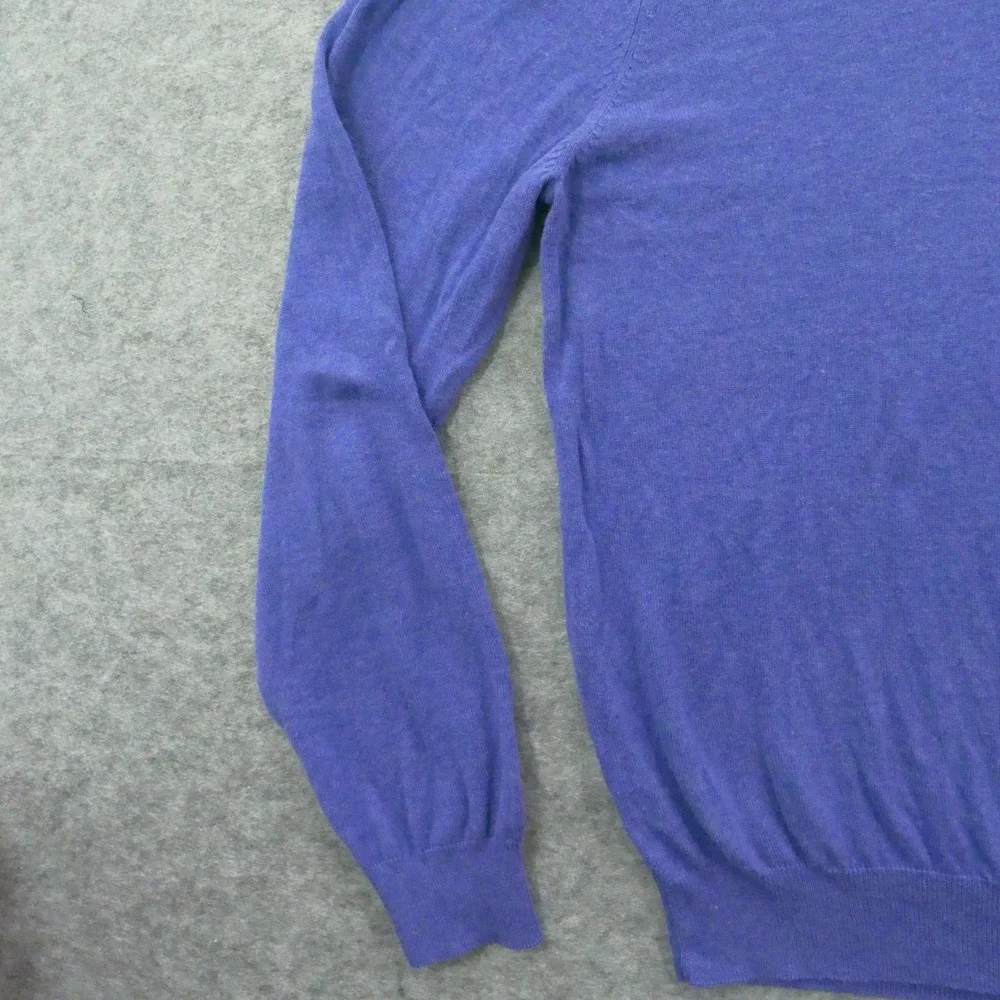 Brooks Brothers Sweater Mens Large Purple Knit V-Neck Supima Cotton Pullover